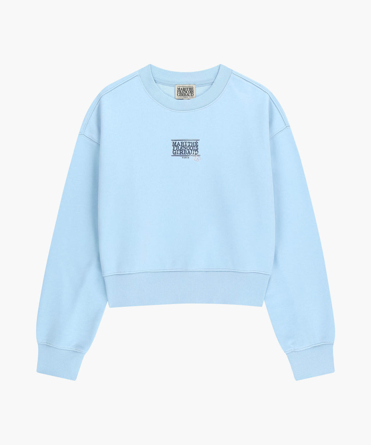 Marithe & Francois Girbaud - Flower Classic Logo Crop Sweatshirt (Sky Blue) product image 6 | TRAB K-Fashion Australia