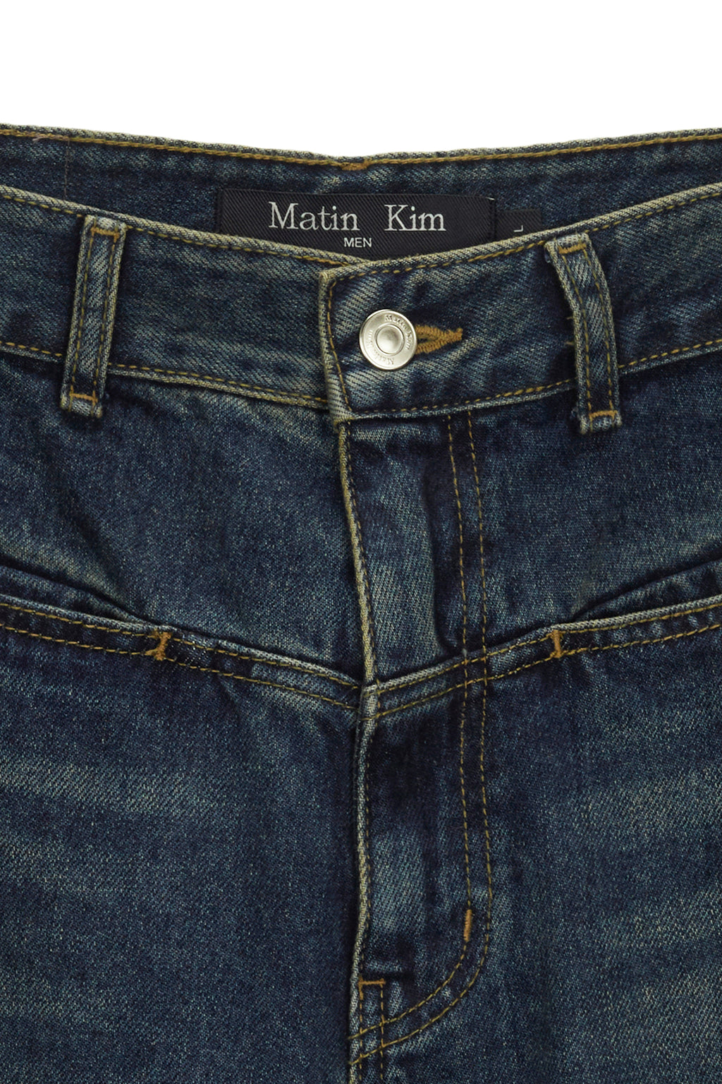 Matin Kim - Side Brush Washed Denim Pants (Blue) product image 3 | TRAB K-Fashion Australia