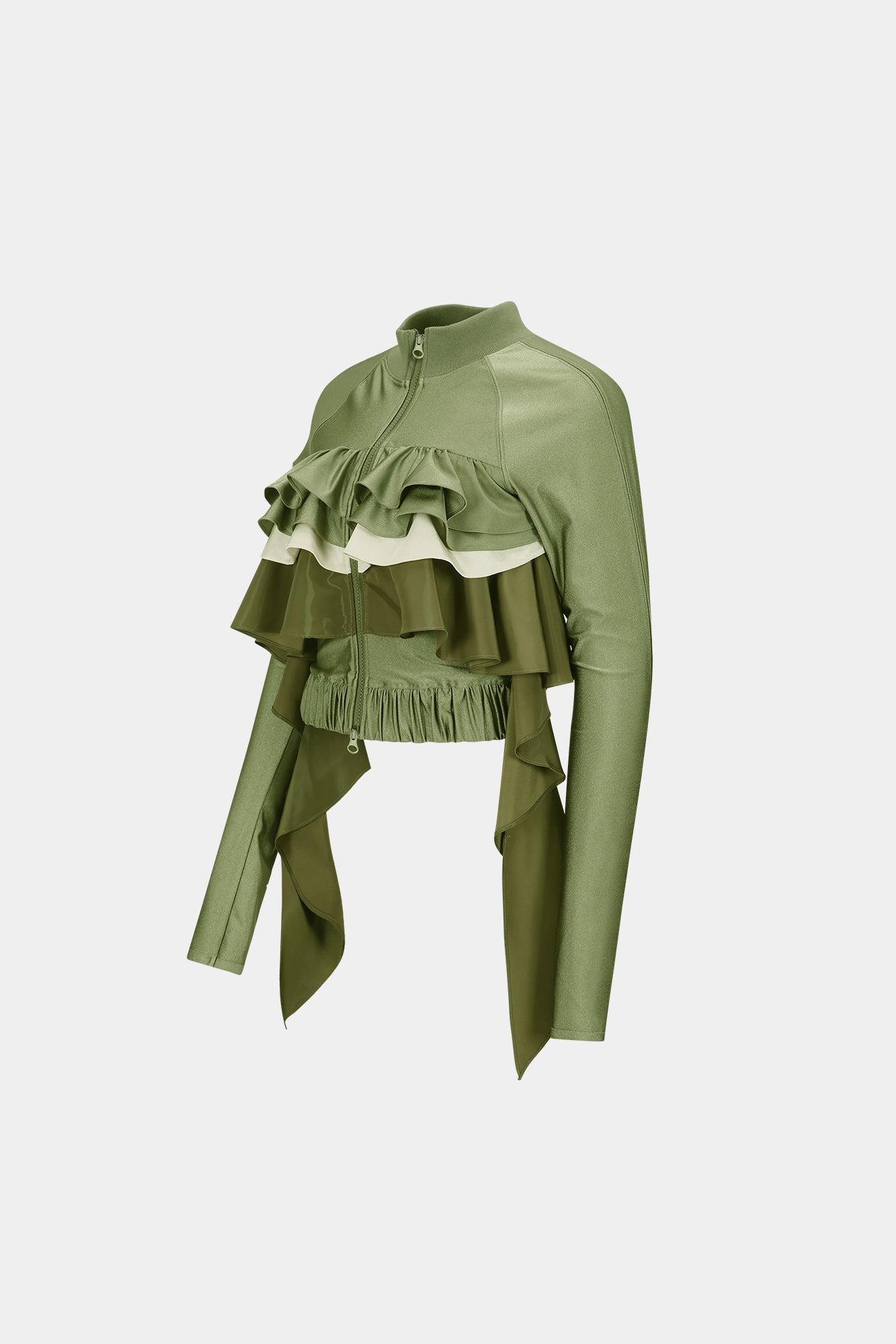 Andersson Bell - Riley Ruffle Tight Zip Up (Khaki) product image 8 | TRAB K-Fashion Australia