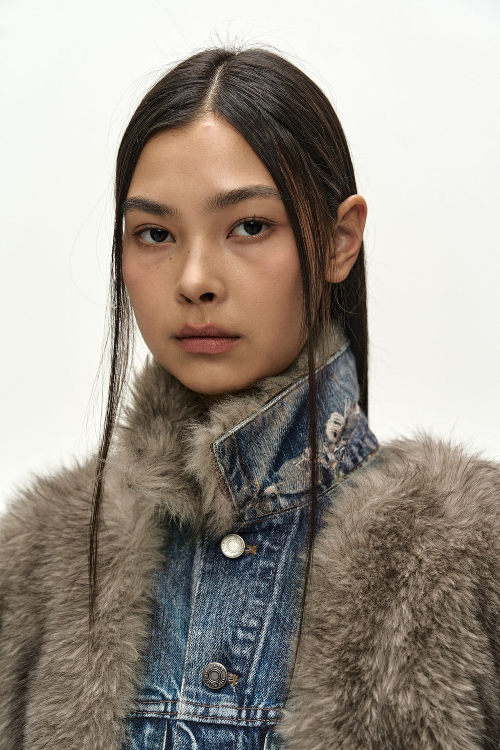 Andersson Bell - Fur On Denim Jacket (Grey) product image 10 | TRAB K-Fashion Australia