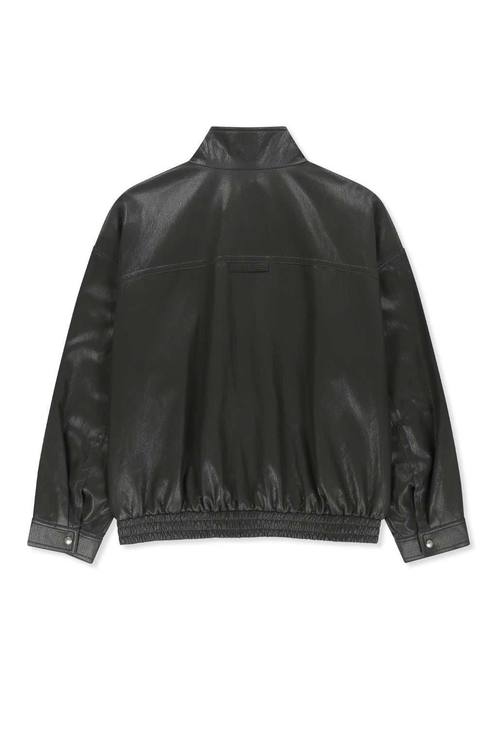 Matin Kim - Small Logo Faux Leather High Neck Jumper (Dark Brown) product image 3 | TRAB K-Fashion Australia