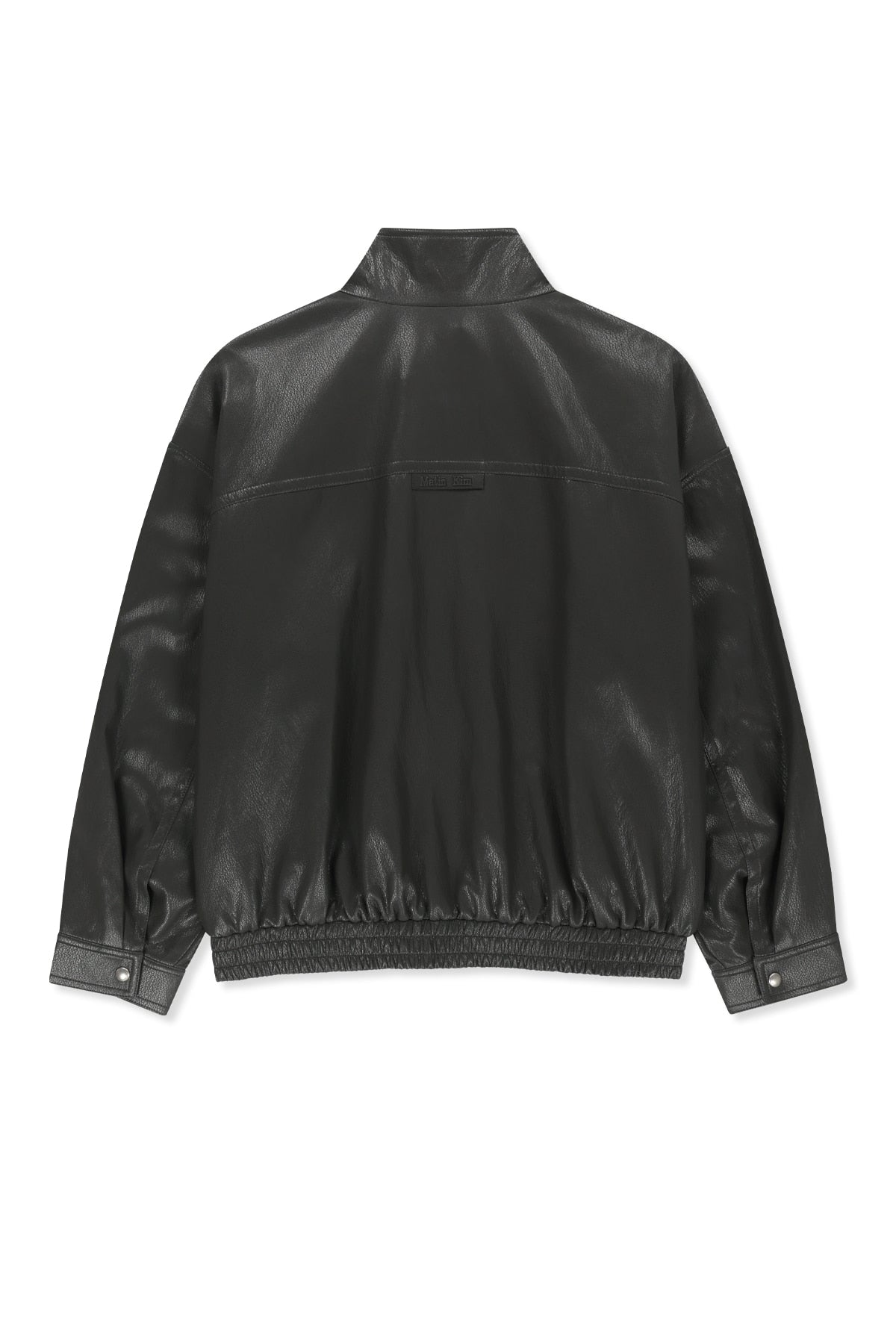 Matin Kim - Small Logo Faux Leather High Neck Jumper (Dark Brown) product image 3 | TRAB K-Fashion Australia