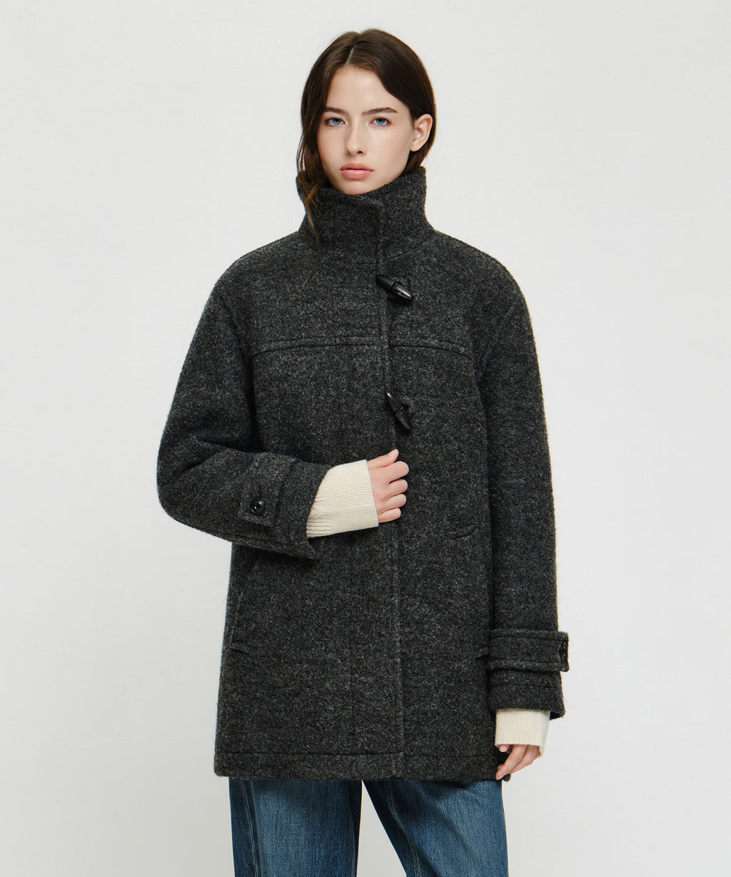 Marithe & Francois Girbaud - High Neck Padded Half Coat (Charcoal) product image 1 | TRAB K-Fashion Australia