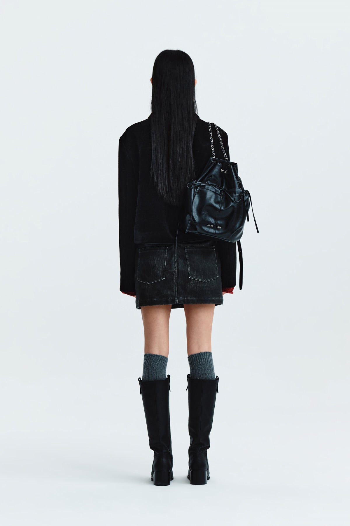 Matin Kim - Velvet Double Crop Jacket (Black) product image 8 | TRAB K-Fashion Australia