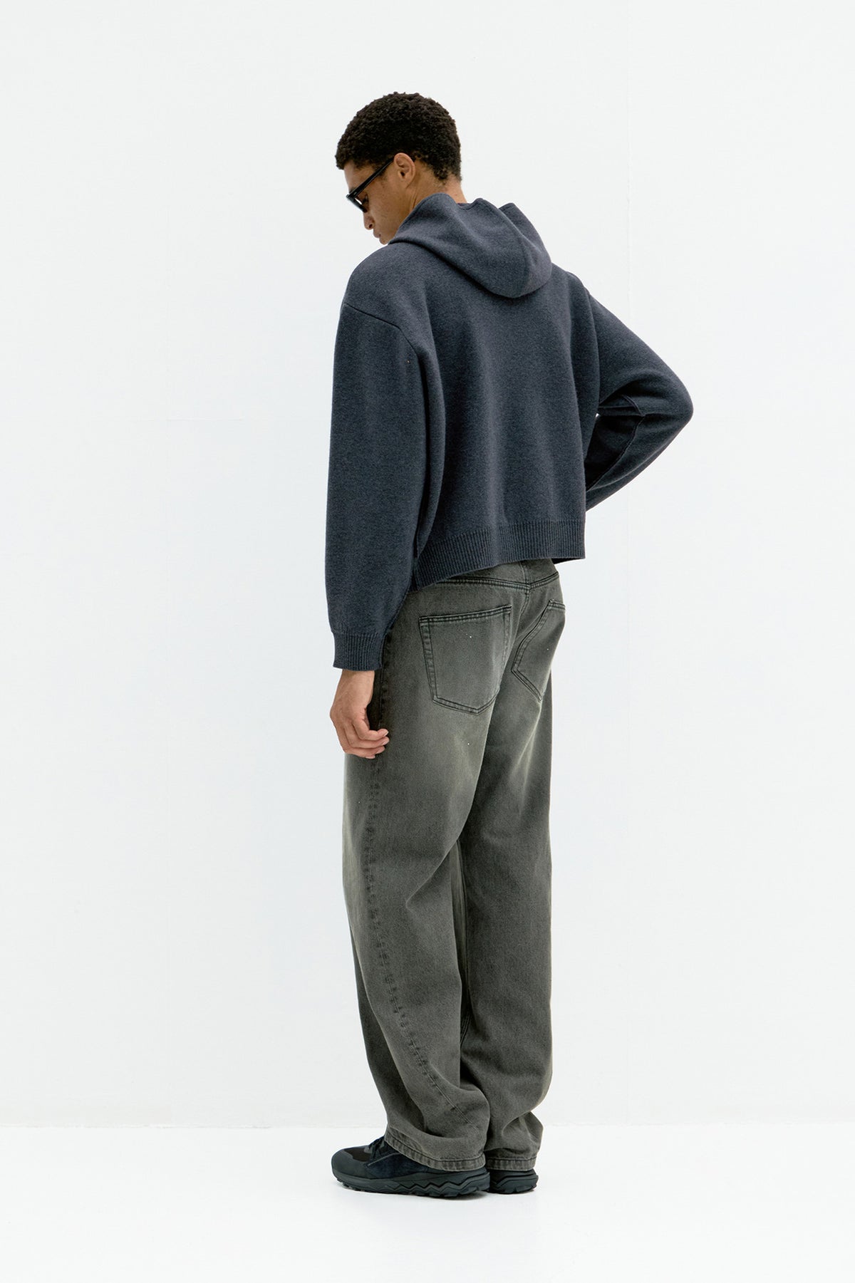 Coor - Double Face Wool And Blend Hoodie Zip-Up (Melange Blue) product image 4 | TRAB K-Fashion Australia