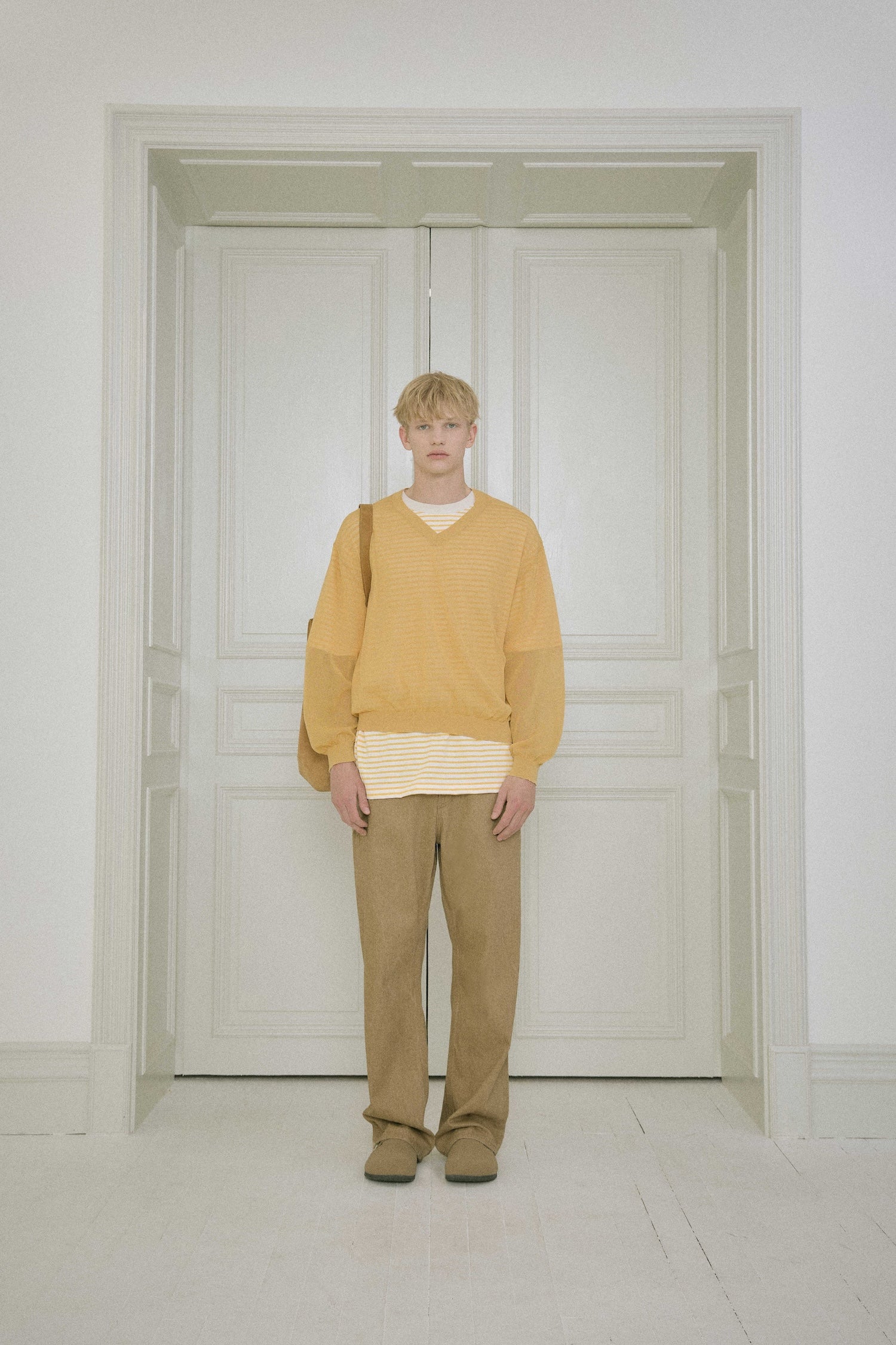 Stu - Straight Selvedge Denim Pants (Beige) product image 1 | TRAB K-Fashion Australia