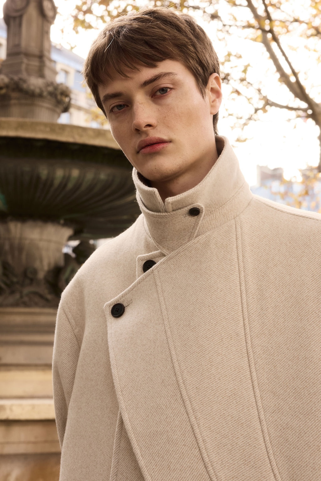 STU - Layered Lapel Coat In (Ivory) product image 8 | TRAB K-Fashion Australia