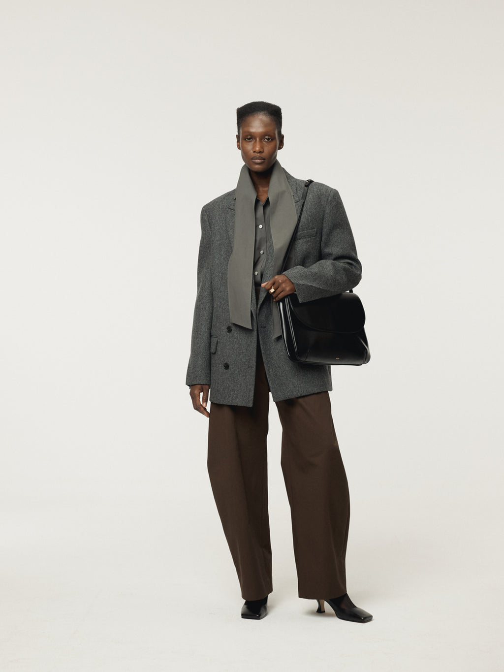 Recto - Double Breasted Tailored Wool Jacket (Charcoal Grey) product image 4 | TRAB K-Fashion Australia