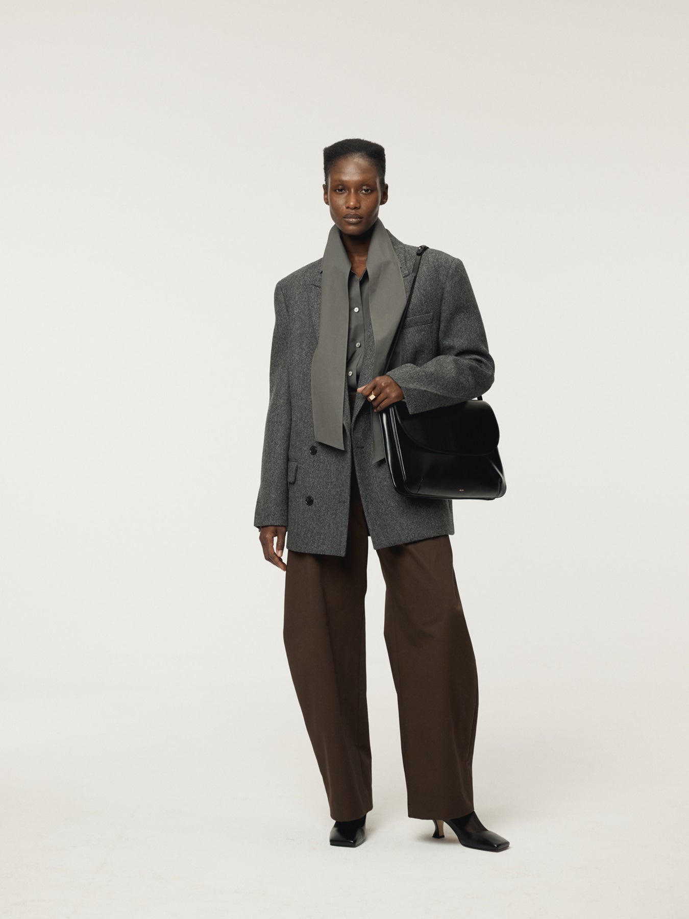 Recto - Double Breasted Tailored Wool Jacket (Charcoal Grey) product image 4 | TRAB K-Fashion Australia