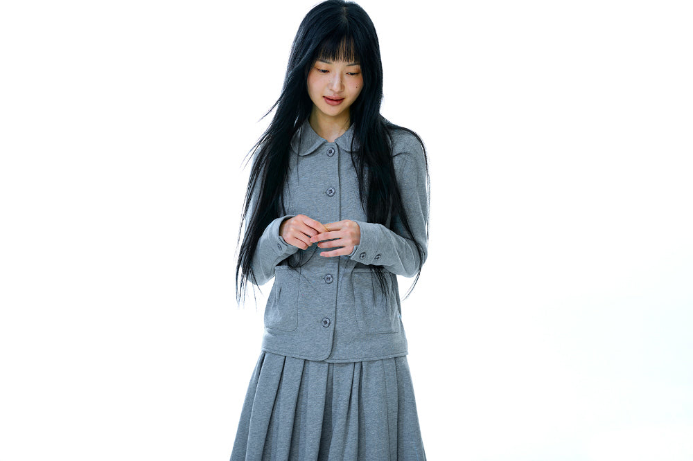 Coyseio - Cozy Sweat Jacket (Melange Grey) product image 9 | TRAB K-Fashion Australia