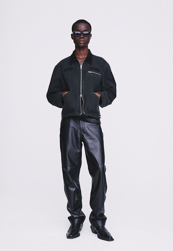 Tonywack - Patch Work Fade-Effect Work Jacket Stone Washed (Faded Black) product image 4 | TRAB K-Fashion Australia