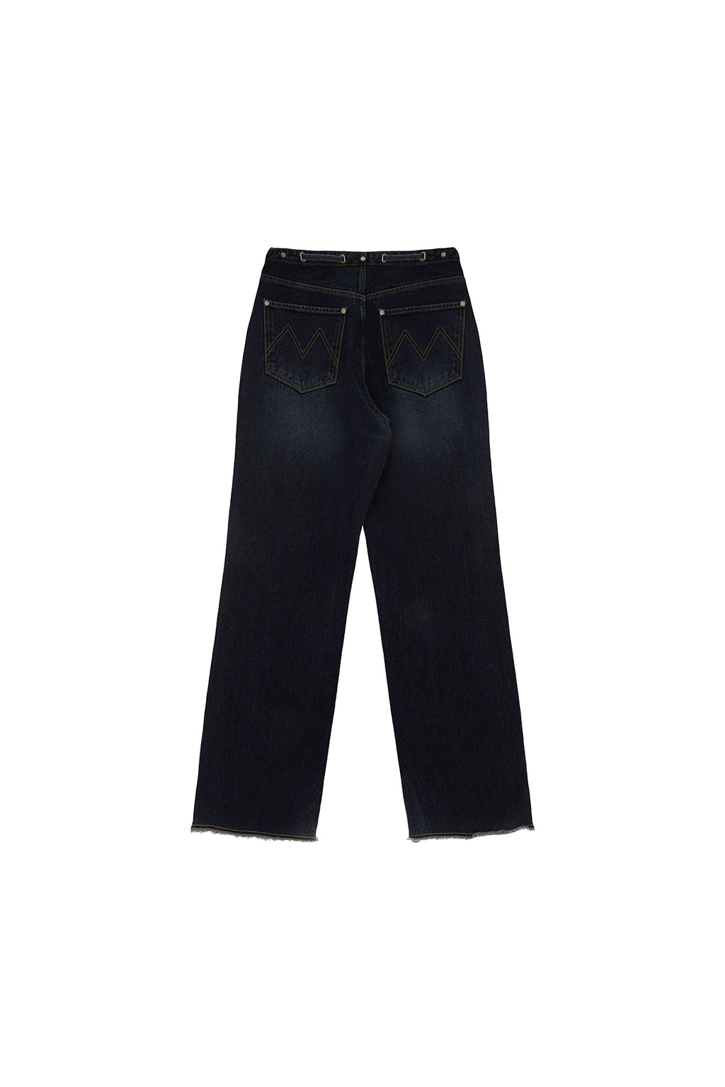 Matin Kim - Waist String Belted Denim Pants (Navy) product image 2 | TRAB K-Fashion Australia
