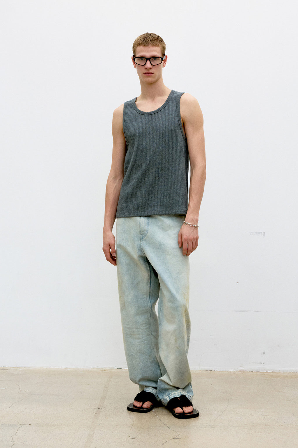 Coor - Scoop-Neck Ribbed Sleeveless (Melange Gray) product image 2 | TRAB K-Fashion Australia