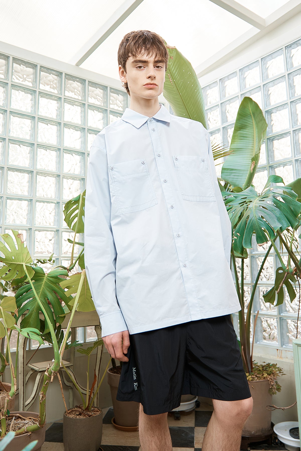 Matin Kim - Pocket Foldover Shirt (Light Blue) product image 13 | TRAB K-Fashion Australia