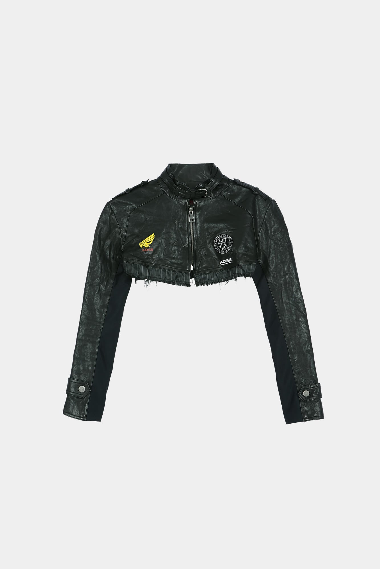 Andersson Bell - Cut-Out Shrunken Racing Leather Jacket (Black) product image 10 | TRAB K-Fashion Australia