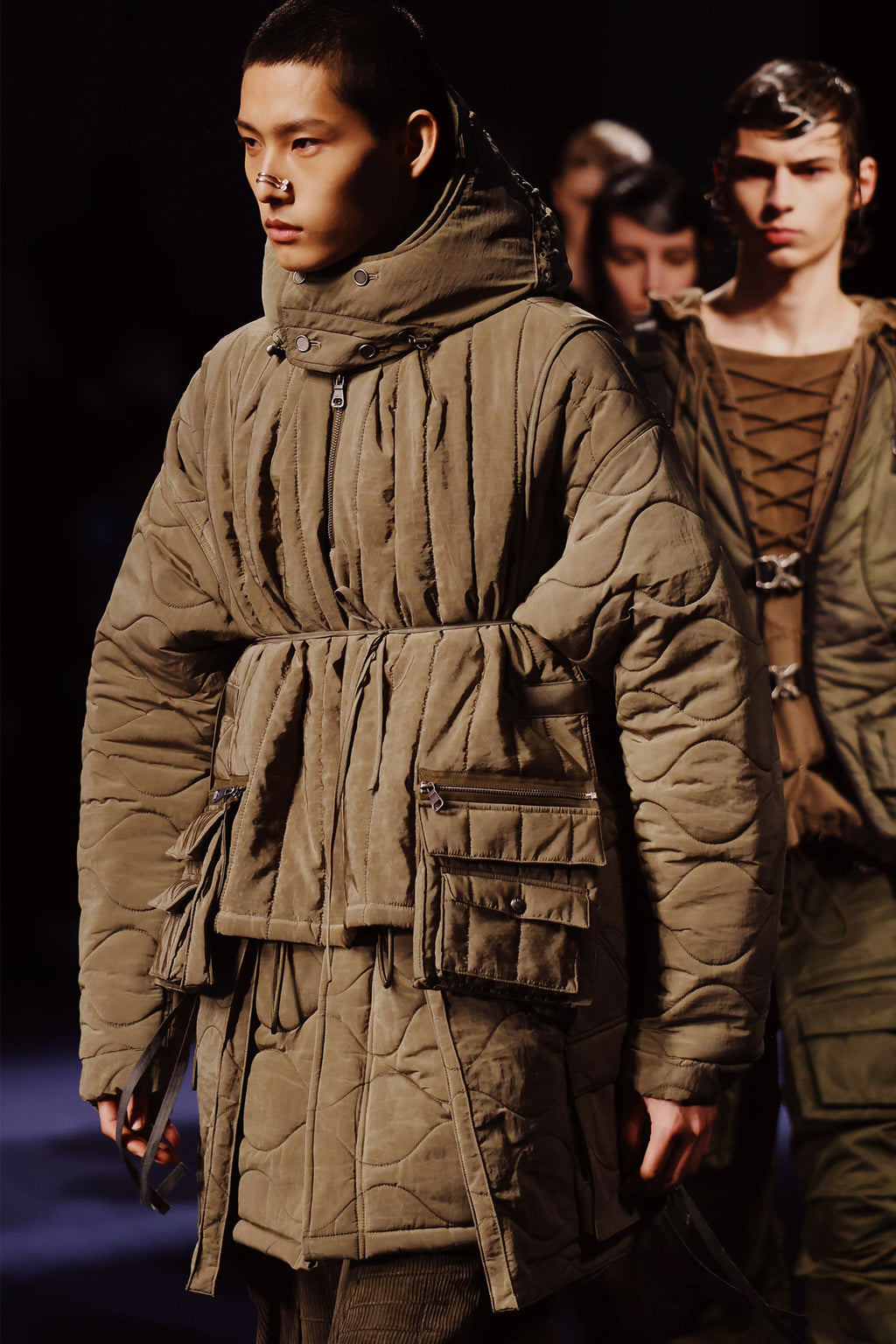 Andersson Bell - Lace-Up Fishtail Parka (Khaki) product image 3 | TRAB K-Fashion Australia