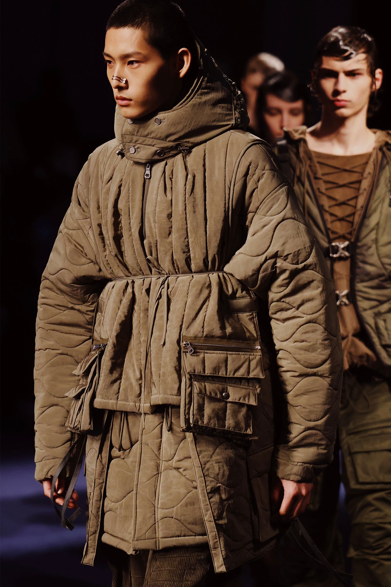 Andersson Bell - Lace-Up Fishtail Parka (Khaki) product image 3 | TRAB K-Fashion Australia