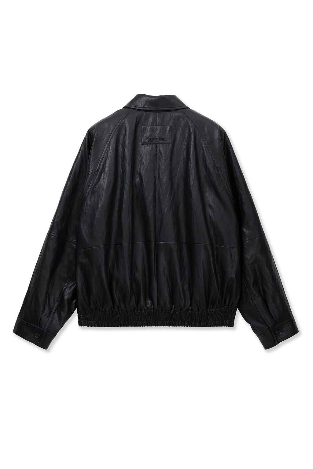 Matin Kim - Small Logo Quilted Faux Leather Zip Up Jumper (Black) product image 2 | TRAB K-Fashion Australia