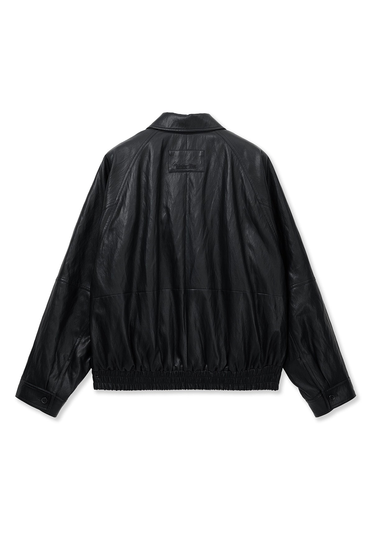 Matin Kim - Small Logo Quilted Faux Leather Zip Up Jumper (Black) product image 2 | TRAB K-Fashion Australia