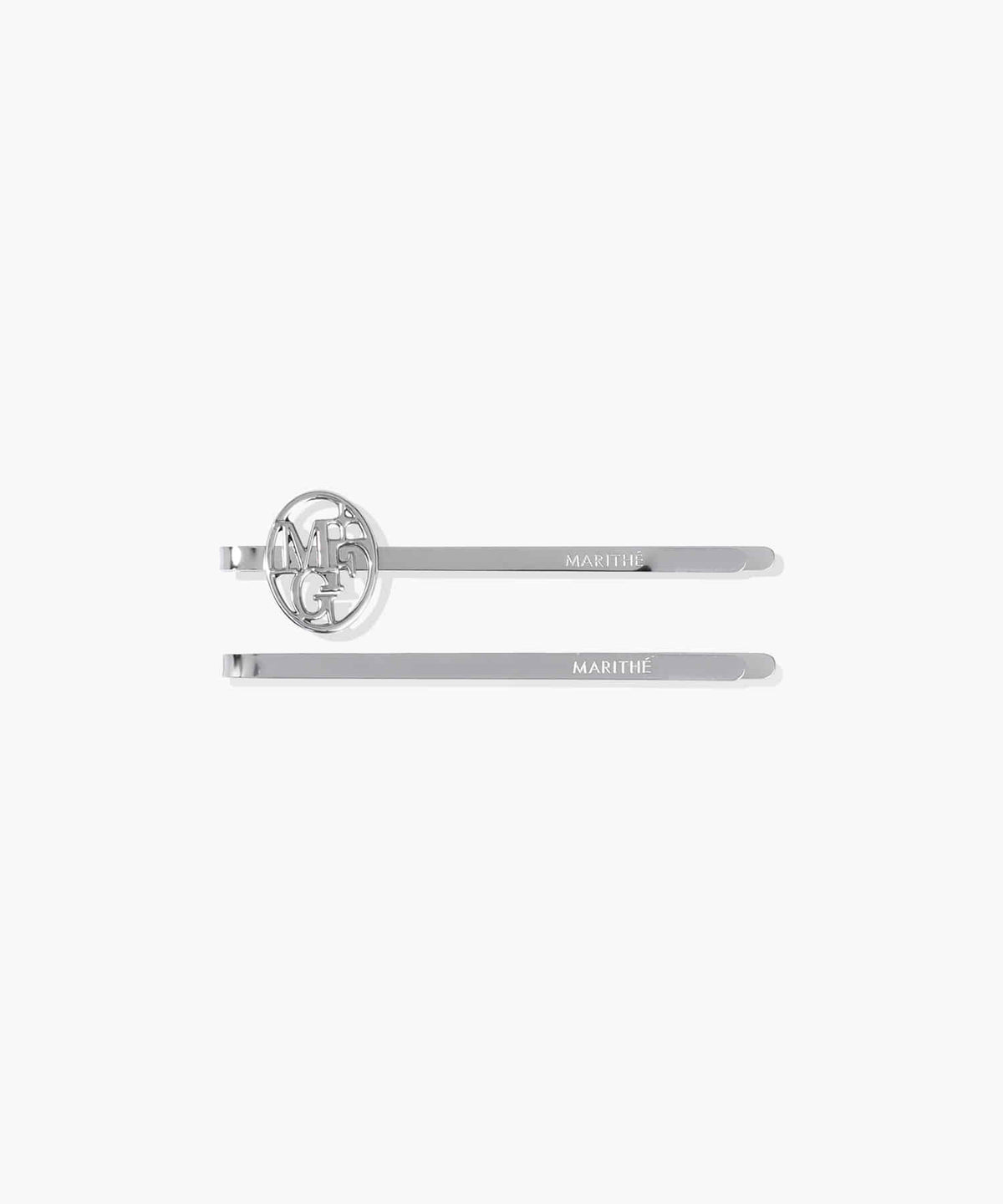 Marithe & Francois Girbaud - Circle Logo Slim Metal Hair Pin 2pack (Silver) product image 5 | TRAB K-Fashion Australia