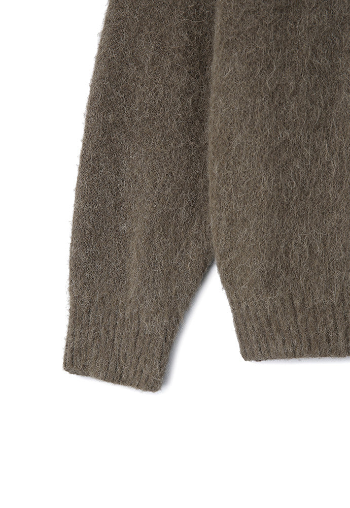 Art if acts - Alpaca Round Neck Cardigan (Mud) product image 11 | TRAB K-Fashion Australia