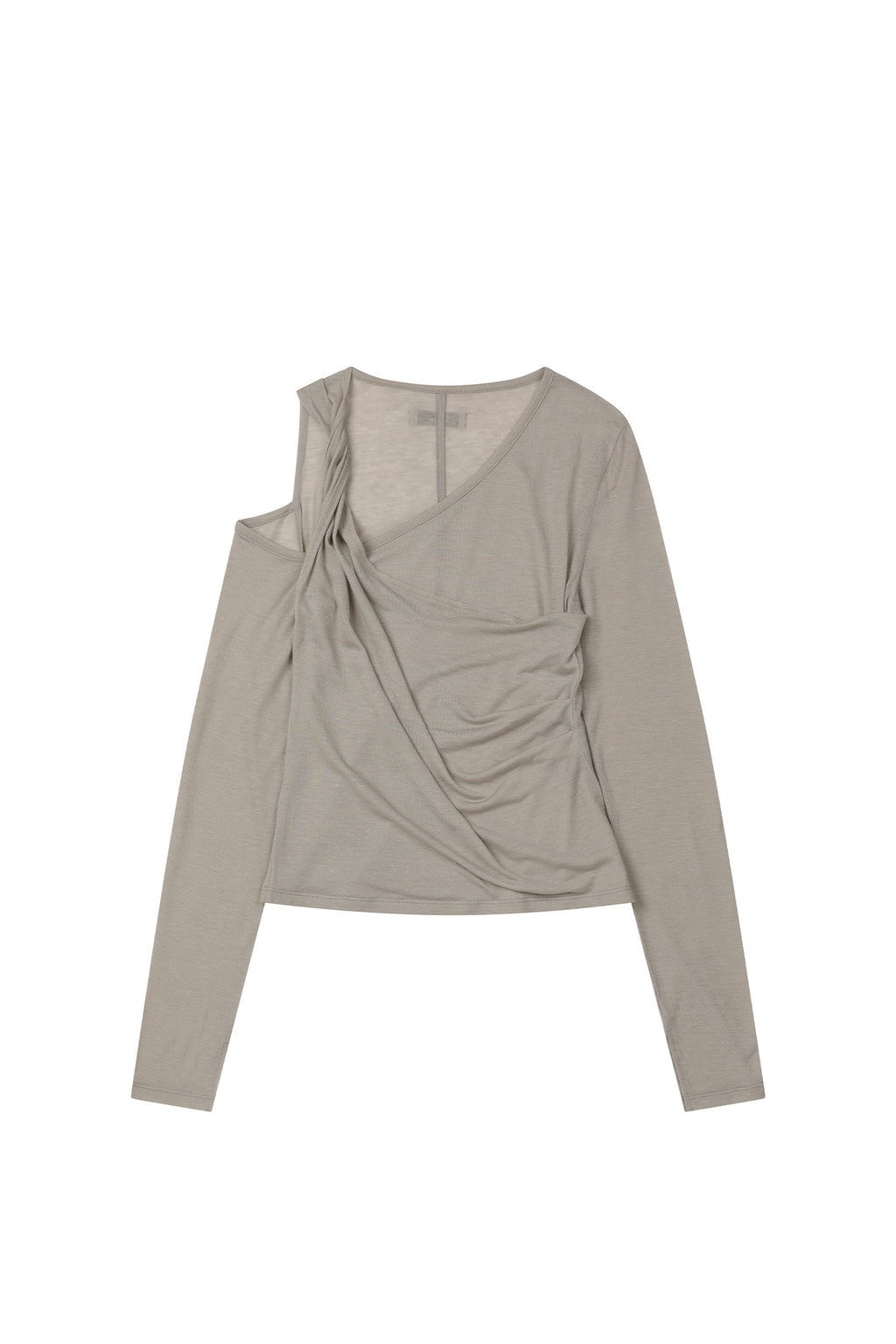 Deinet - One Shoulder Draped Asymmetric Top (Beige) product image 9 | TRAB K-Fashion Australia
