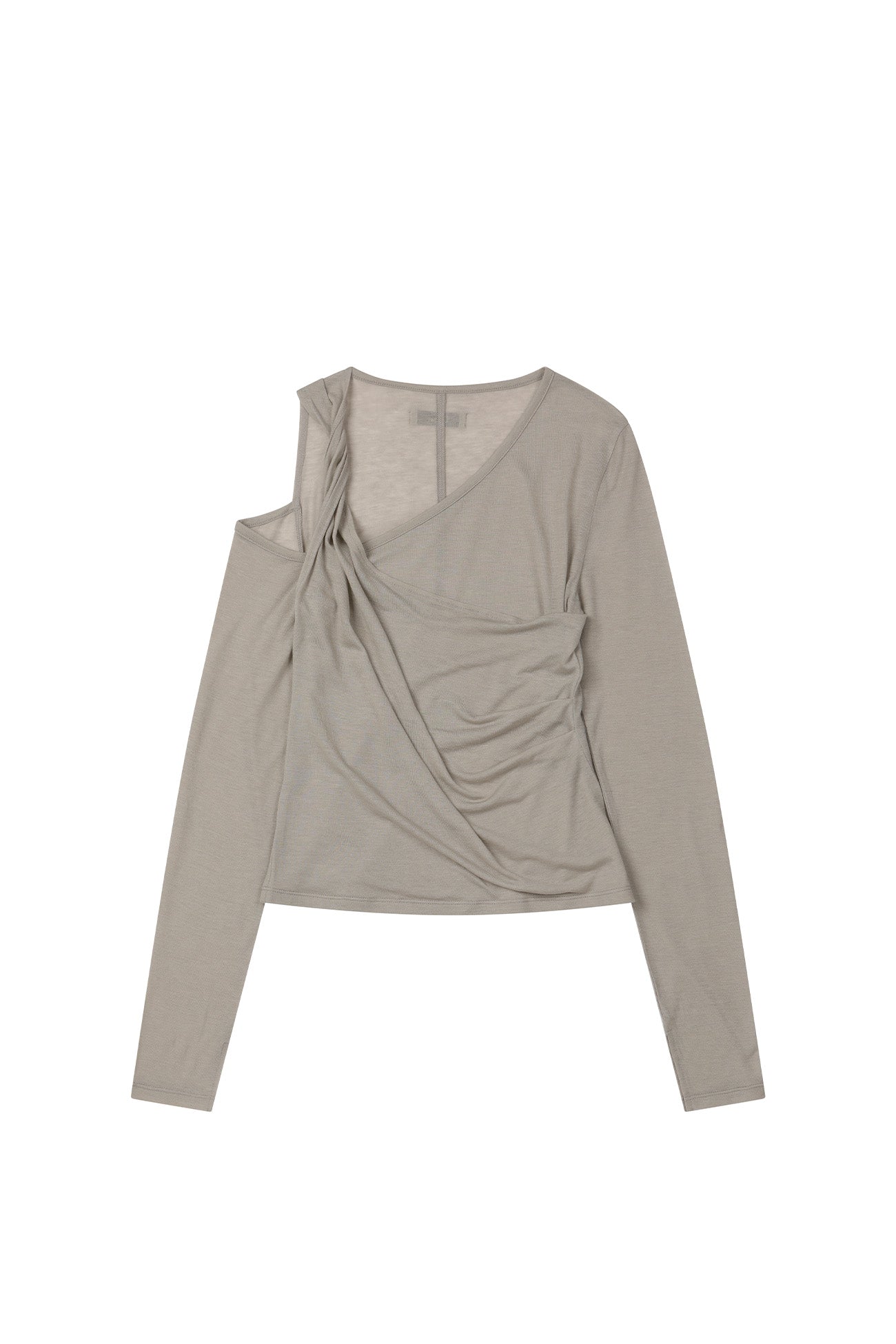 Deinet - One Shoulder Draped Asymmetric Top (Beige) product image 9 | TRAB K-Fashion Australia