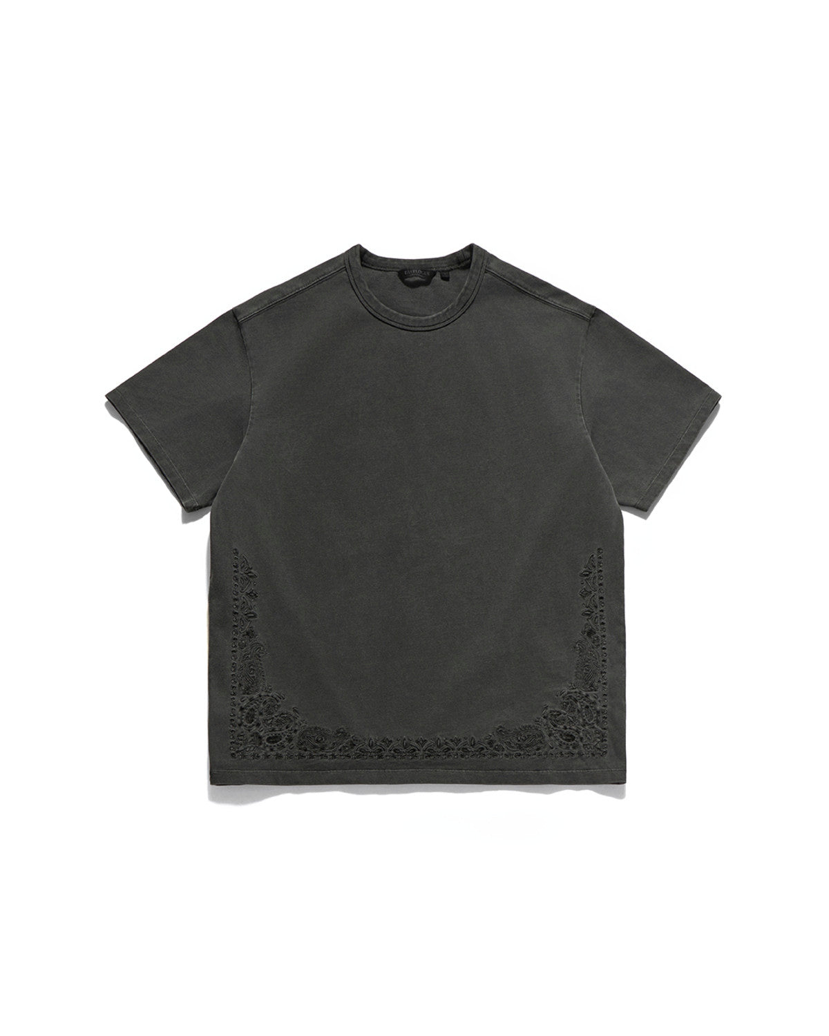 Eastlogue - Paisley Embroidered T-shirts (Pigment Charcoal) product image 7 | TRAB K-Fashion Australia