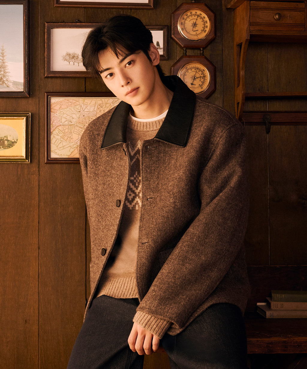 Marithe & Francois Girbaud - Collar Point Half Coat (Brown) product image 2 | TRAB K-Fashion Australia