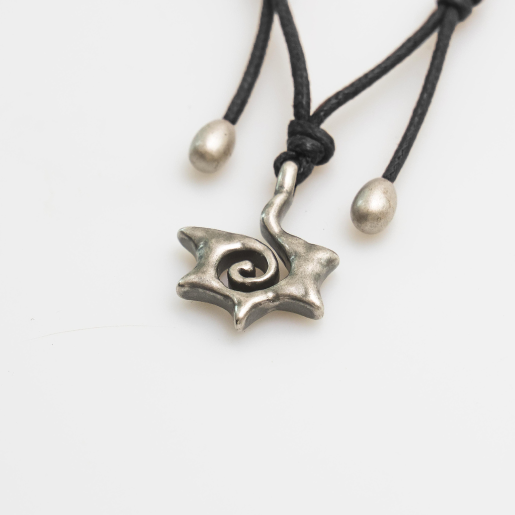 Towtow Archive - [Pre-Order – Ships June 29] Swirl Star Charm Necklace Black (Silver) product image 3 | TRAB K-Fashion Australia