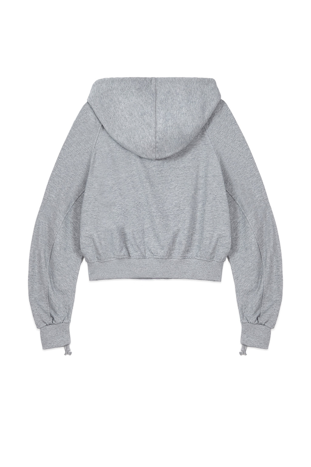 Matin Kim - Sleeve String Detail Hoody Zip Up (Grey) product image 5 | TRAB K-Fashion Australia
