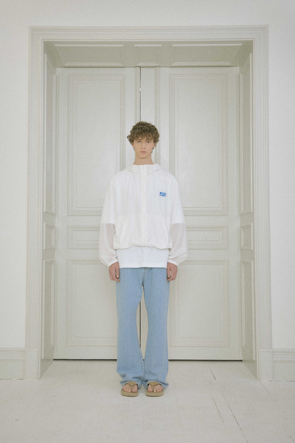 Stu - Stripe Windbreaker (White) product image 1 | TRAB K-Fashion Australia