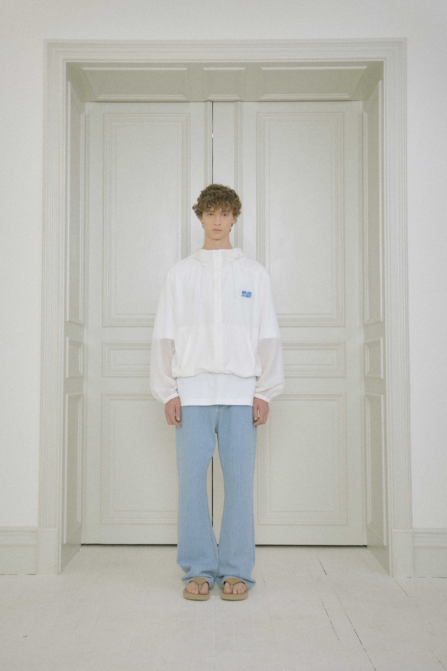 Stu - Stripe Windbreaker (White) product image 1 | TRAB K-Fashion Australia