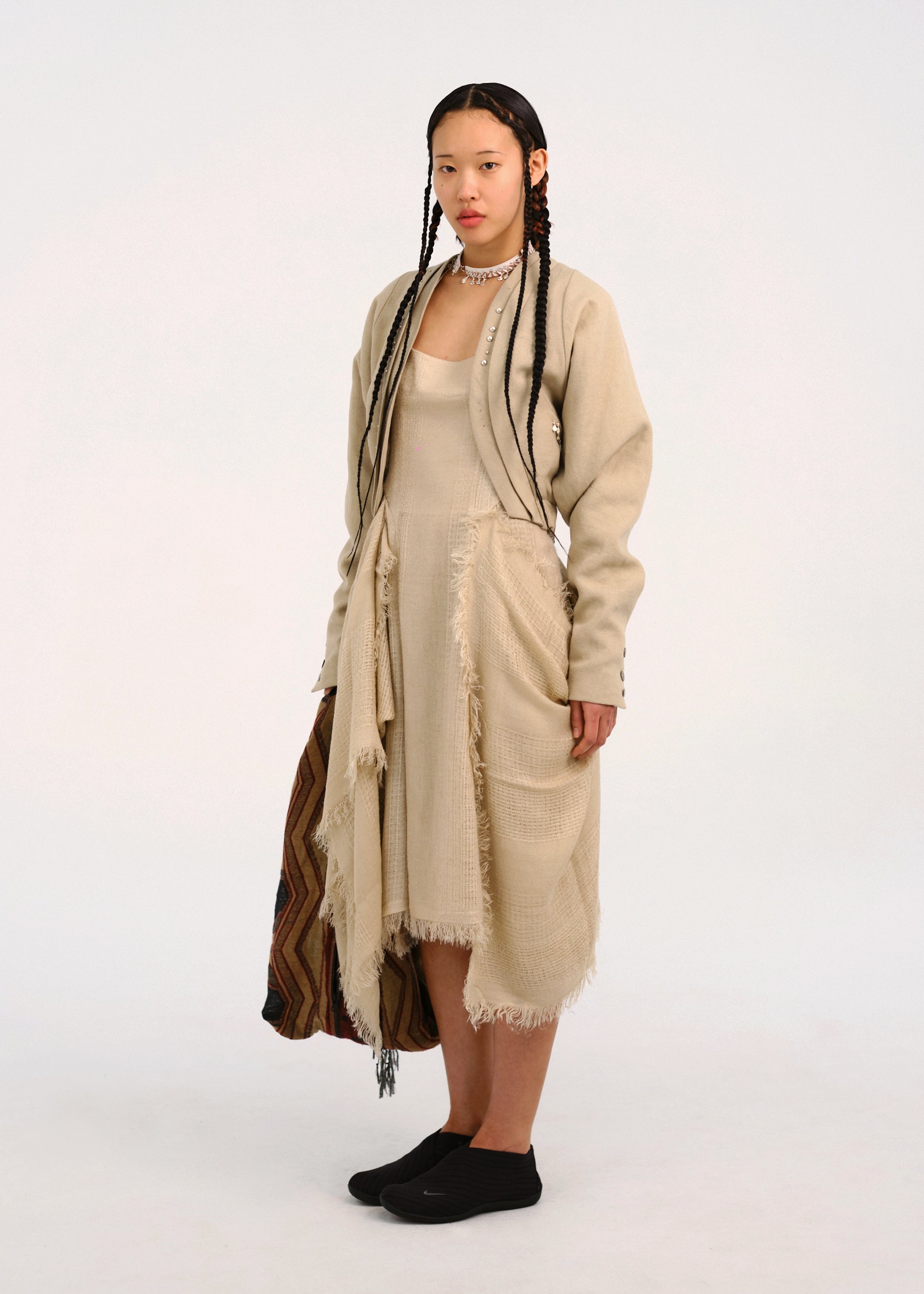 Hyein Seo - Beaded Silver Charm Blouson (Beige) product image 2 | TRAB K-Fashion Australia