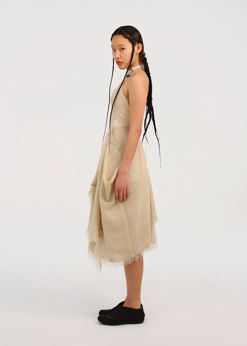 Hyein Seo - Fringed Crescent Dress (Sand) product image 3 | TRAB K-Fashion Australia
