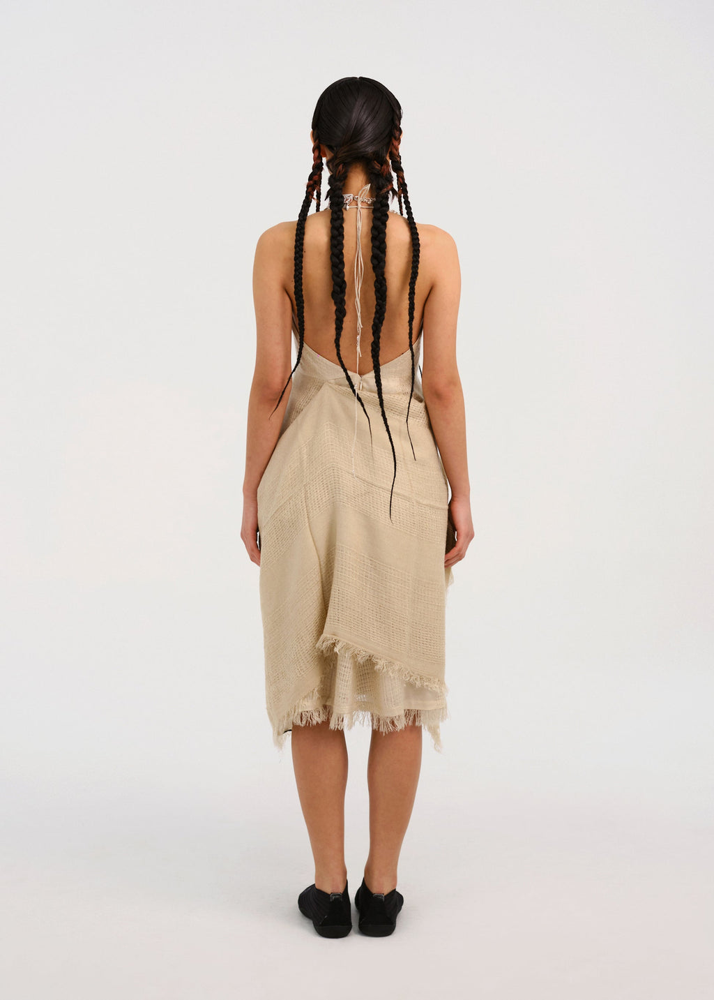 Hyein Seo - Fringed Crescent Dress (Sand) product image 4 | TRAB K-Fashion Australia