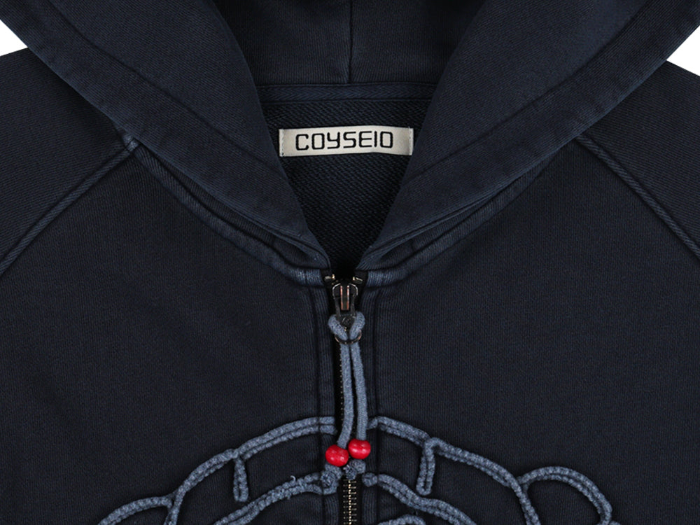 Coyseio - Vintage Tape Hood Zip-Up (Navy) product image 16 | TRAB K-Fashion Australia