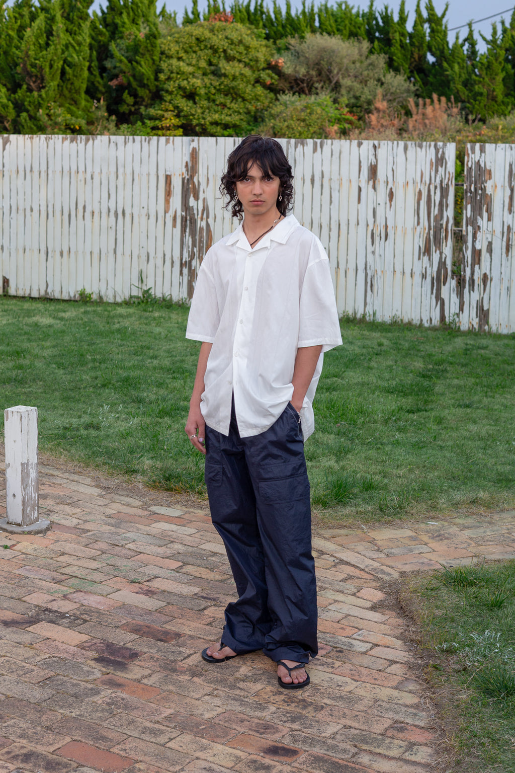 Matin Kim - Zigzag Stitch Point Shirt (White) product image 6 | TRAB K-Fashion Australia