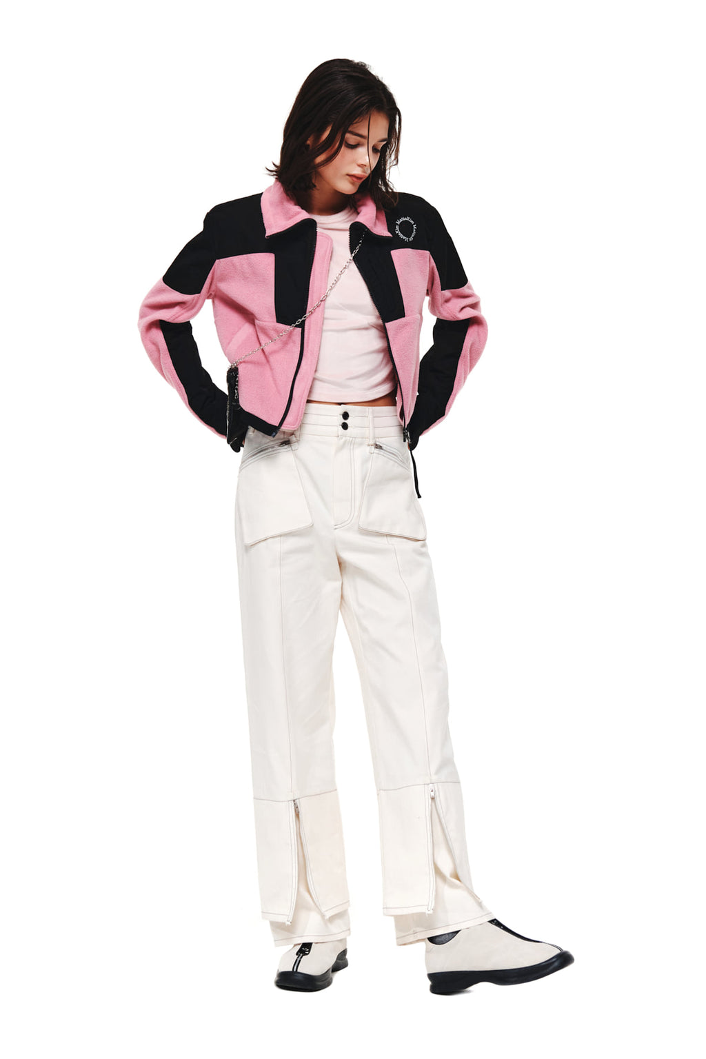 Matin Kim - Fleece Crop Track Jumper (Pink) product image 9 | TRAB K-Fashion Australia