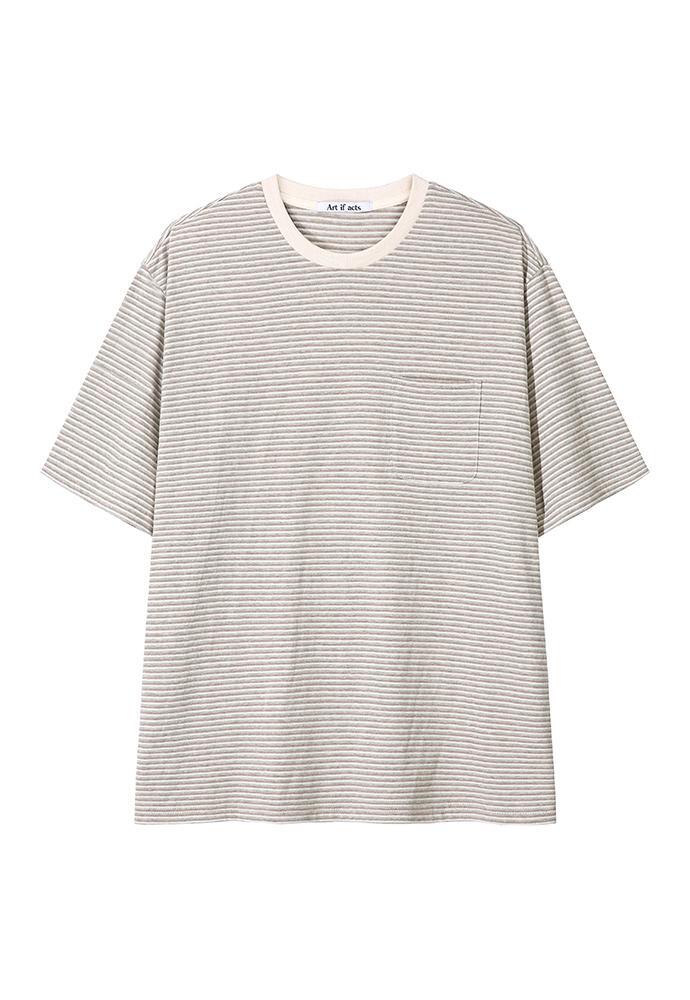 Art if acts - Washed Stripe Pocket S/S Tee (Dove) product image 8 | TRAB K-Fashion Australia