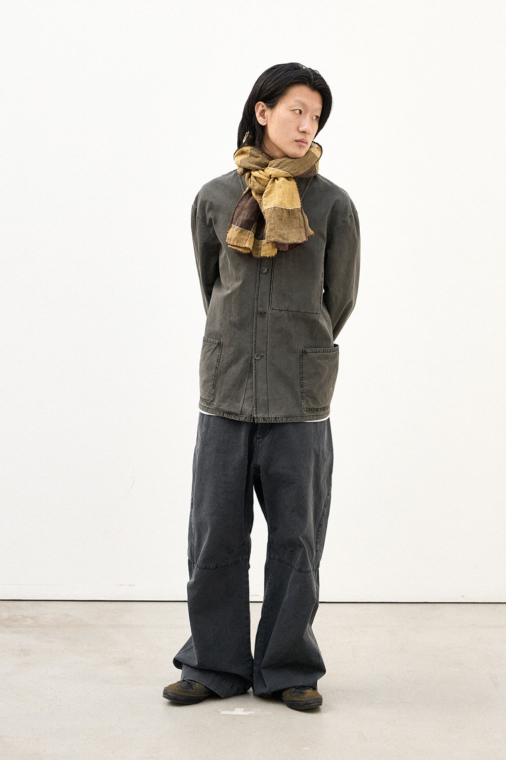 Hatchingroom - Check Scarf Linen (Brown/Yellow) product image 9 | TRAB K-Fashion Australia