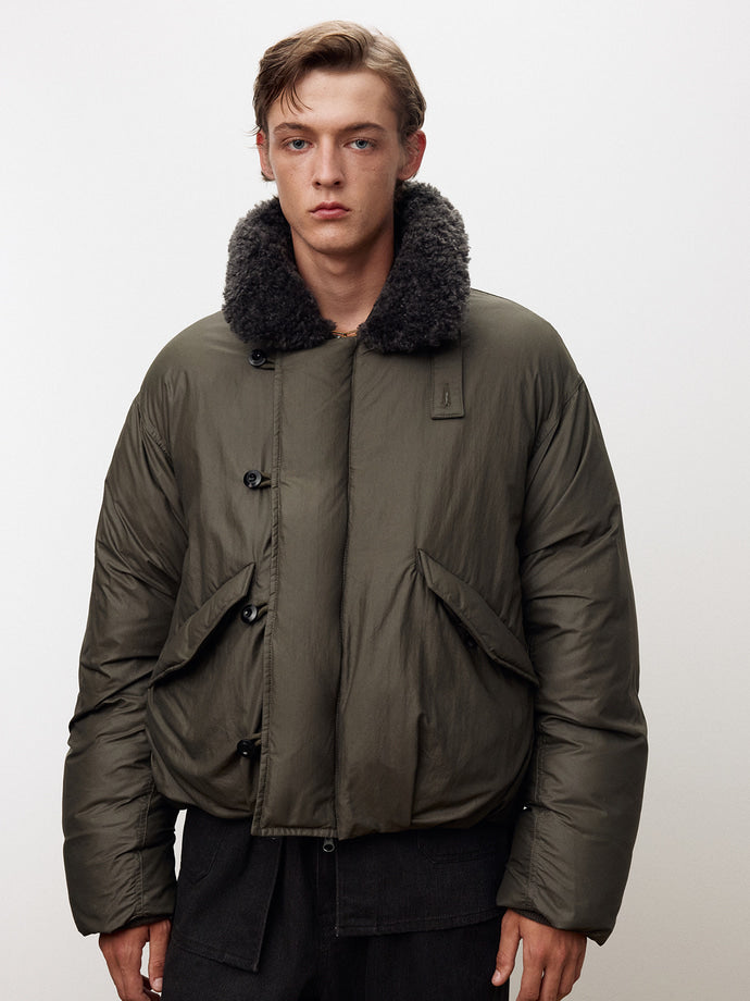 Tonywack - Shearling Collar Puffer Blouson (Olive) product image 9 | TRAB K-Fashion Australia