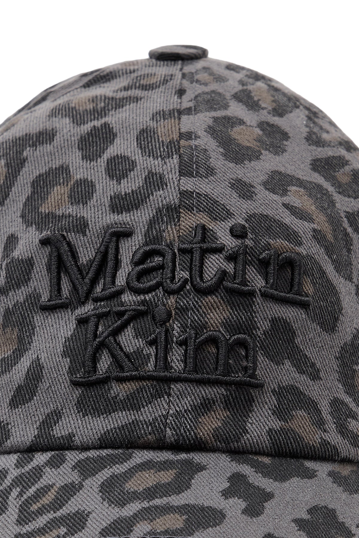 Matin Kim - Matin Leopard Volume Logo Ball Cap (Dark Grey) product image 4 | TRAB K-Fashion Australia