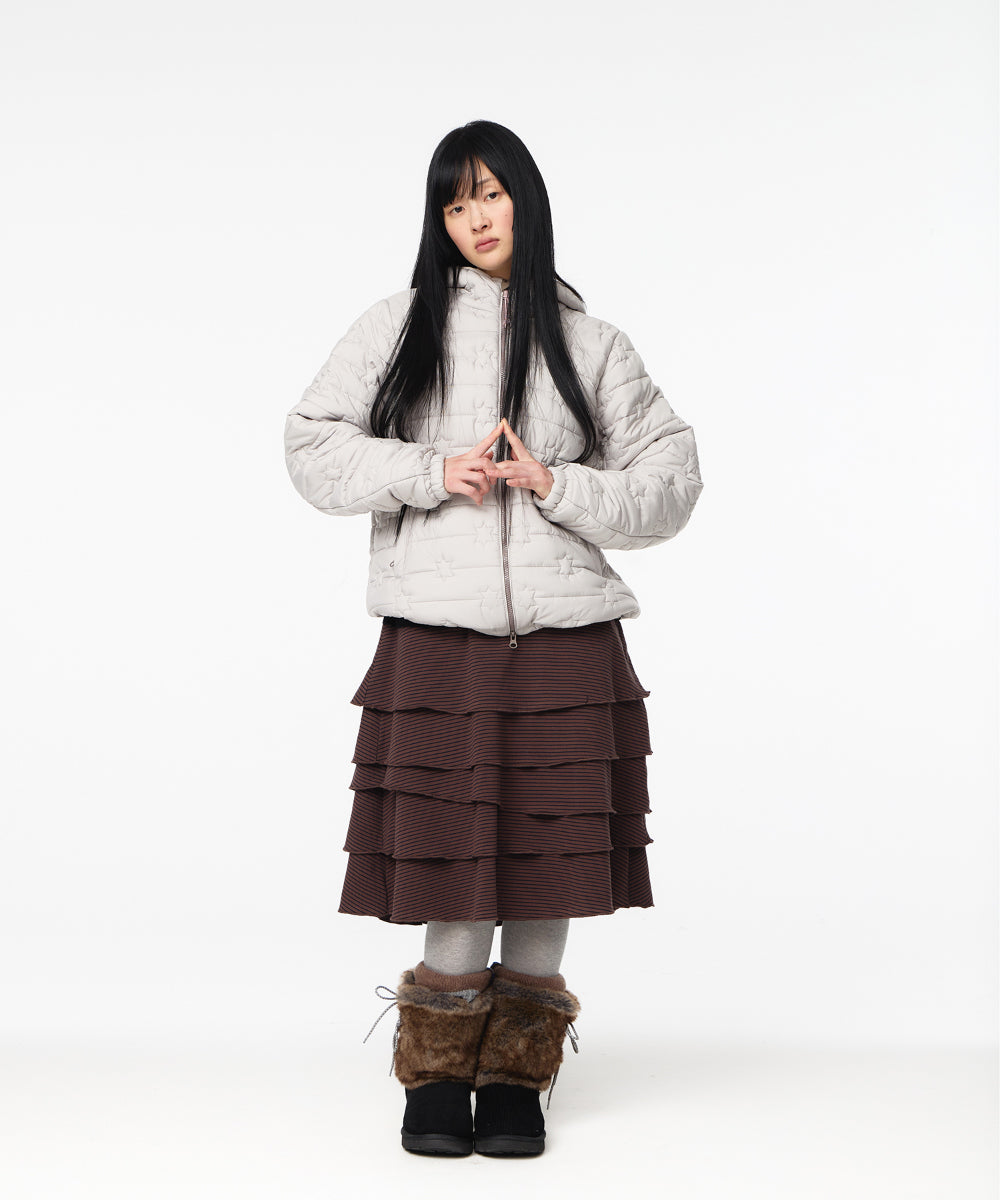 Coyseio - Fluffy Light Padded Jacket (Light Beige) product image 4 | TRAB K-Fashion Australia