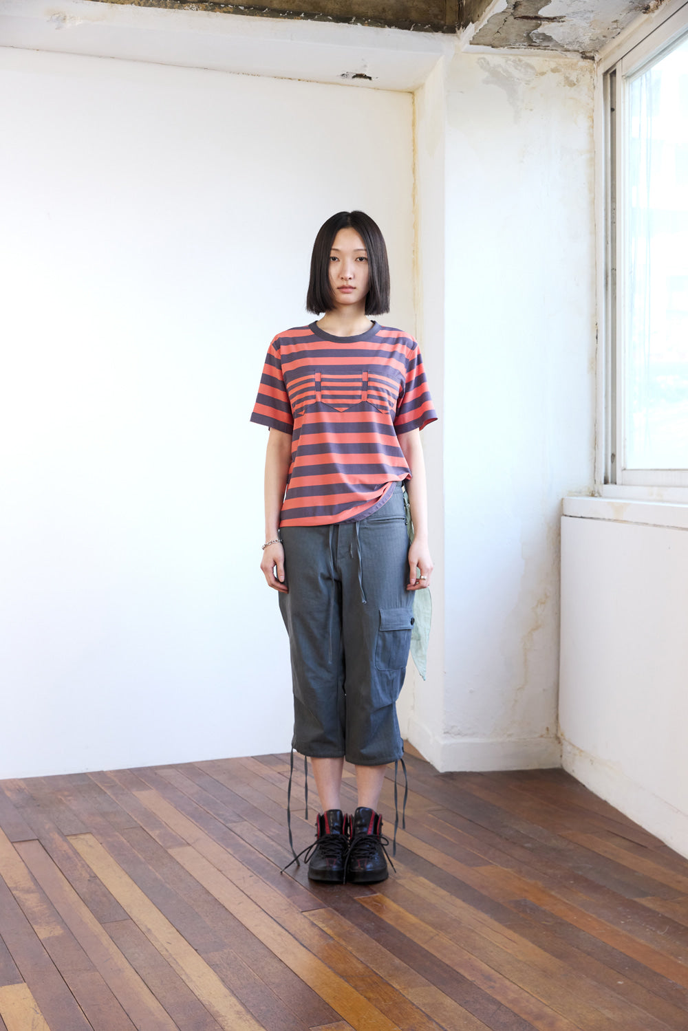 Hatchingroom - Triple Pocket Tee Stripe (Orange) product image 9 | TRAB K-Fashion Australia