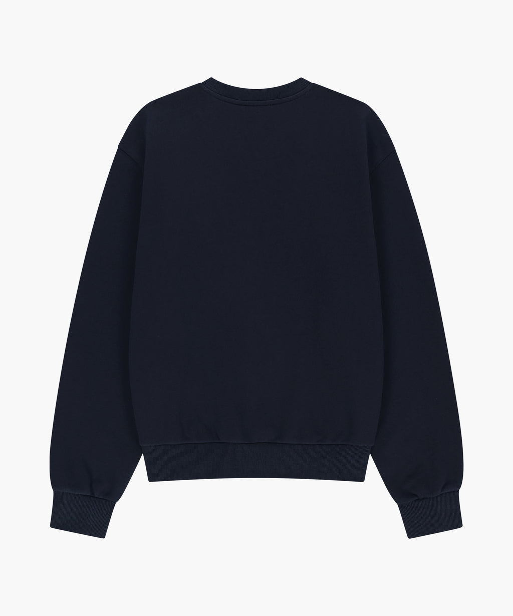 Marithe & Francois Girbaud - Small Classic Logo V Neck Balloon Sweatshirt (Navy) product image 6 | TRAB K-Fashion Australia