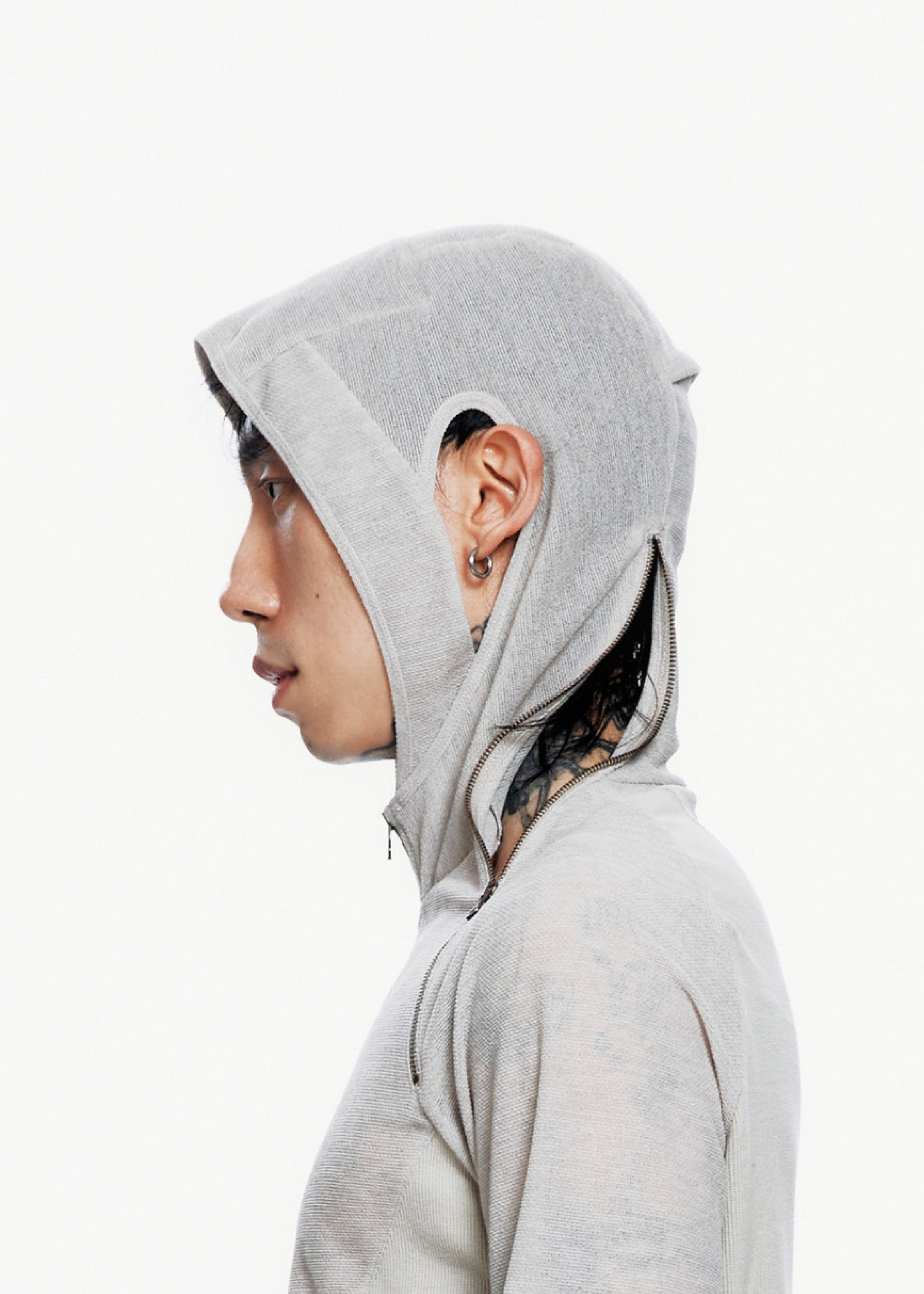 Hyein Seo - Slashed Zip Hoodie (Beige) product image 8 | TRAB K-Fashion Australia