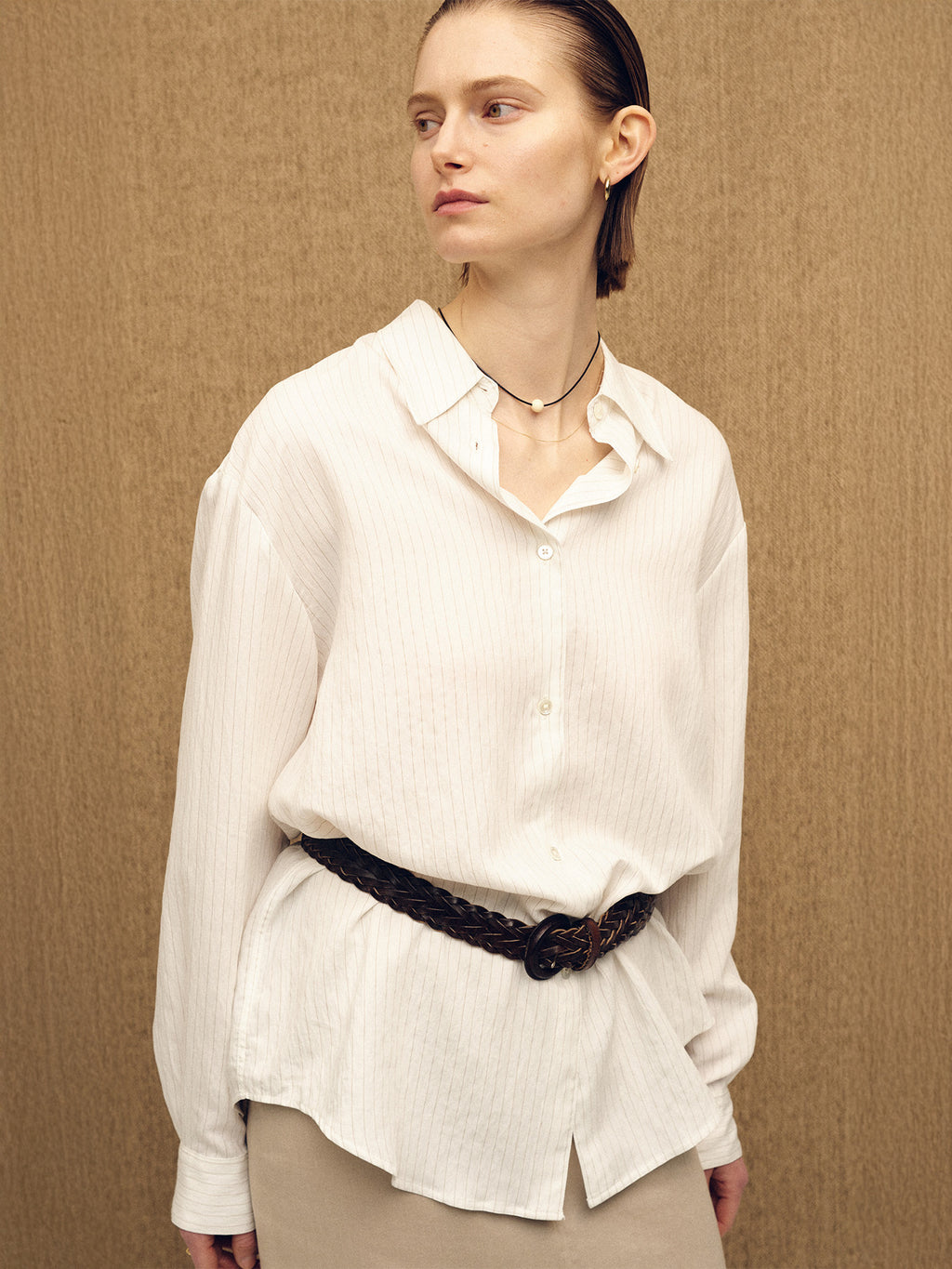 Tonywack - Airy Striped Over Shirt (Ivory) product image 5 | TRAB K-Fashion Australia