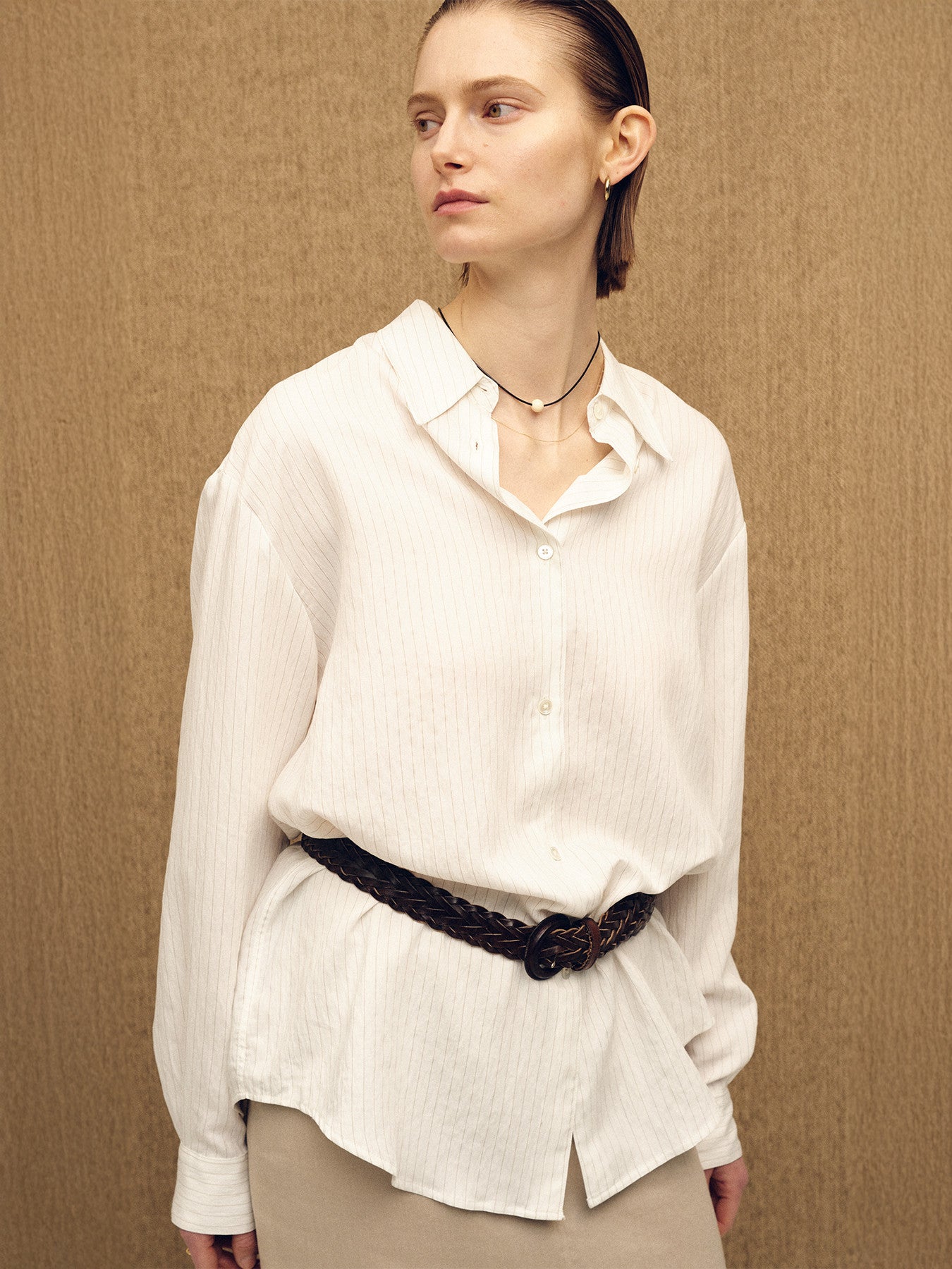 Tonywack - Airy Striped Over Shirt (Ivory) product image 5 | TRAB K-Fashion Australia
