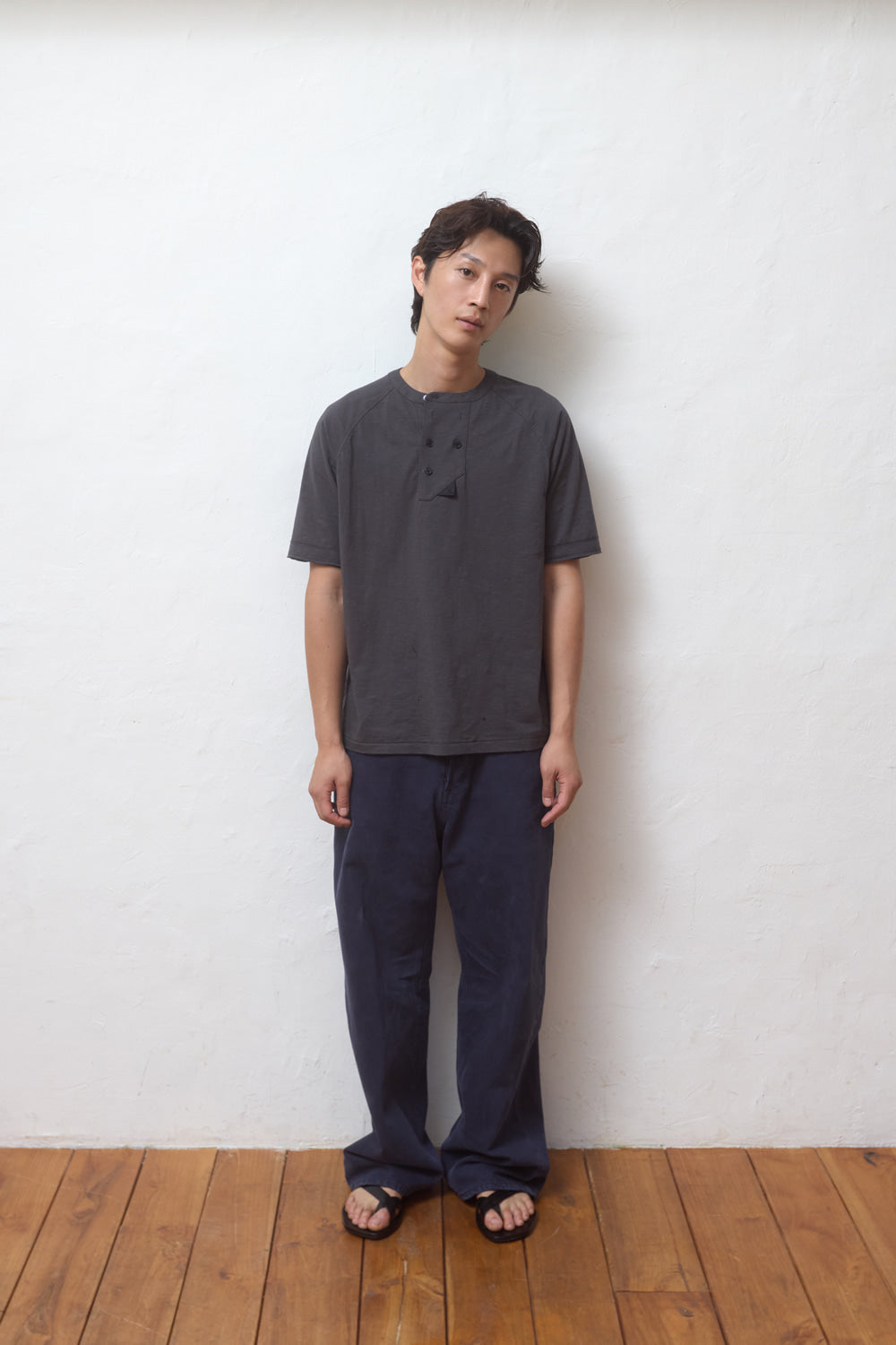 Hatchingroom - Double Breasted Tee Slub (Charcoal) product image 6 | TRAB K-Fashion Australia